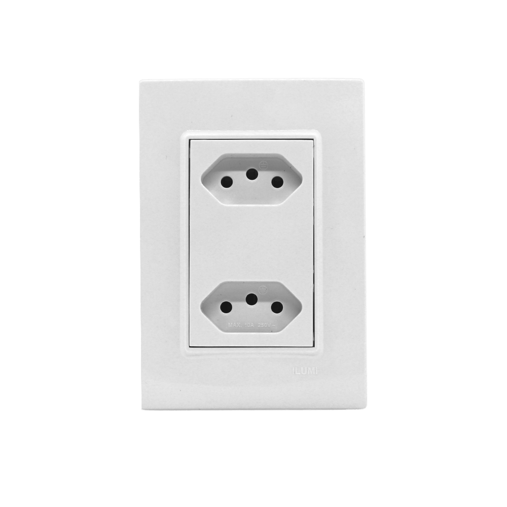 Conjunto 2 Tomadas Monobloco 20A Linha Vivaz Ilumi
